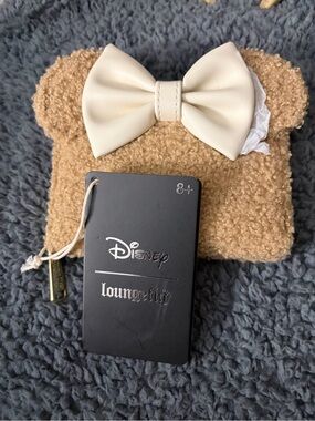 Disney Kids Teddy Ear Wallet in Tan with Cream Bow